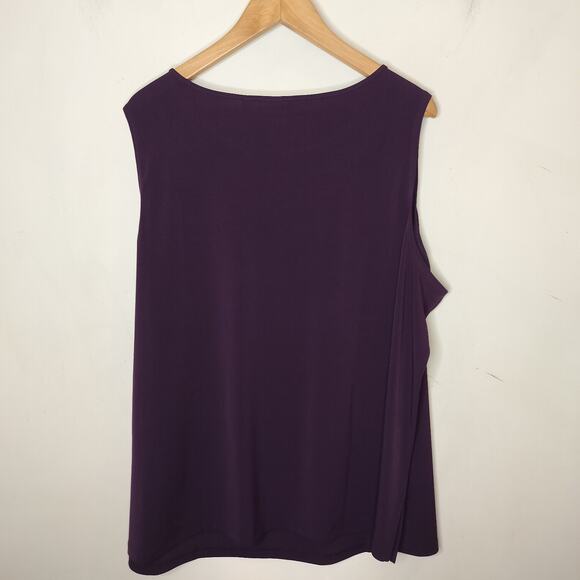 Susan Graver Liquid Knit Tank Purple Lace - Picture 7 of 8